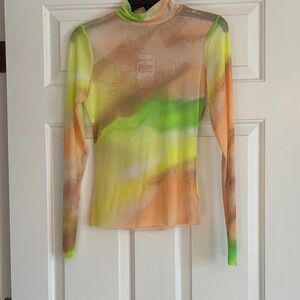 AFRM Vibrant Sheer Long Sleeve Top